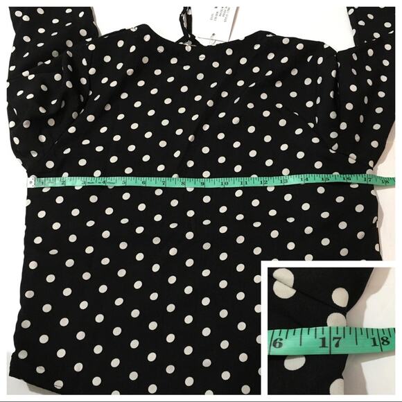 NWT REVOLVE X LIONESS Take the Plunge Polka Dot Top - Black - Medium - Picture 4 of 15